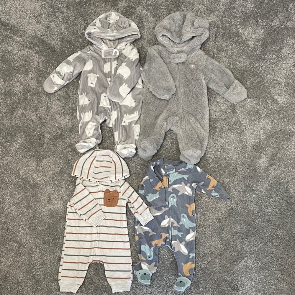 Carter's Newborn Baby Boy Fleece Pajama Onesies